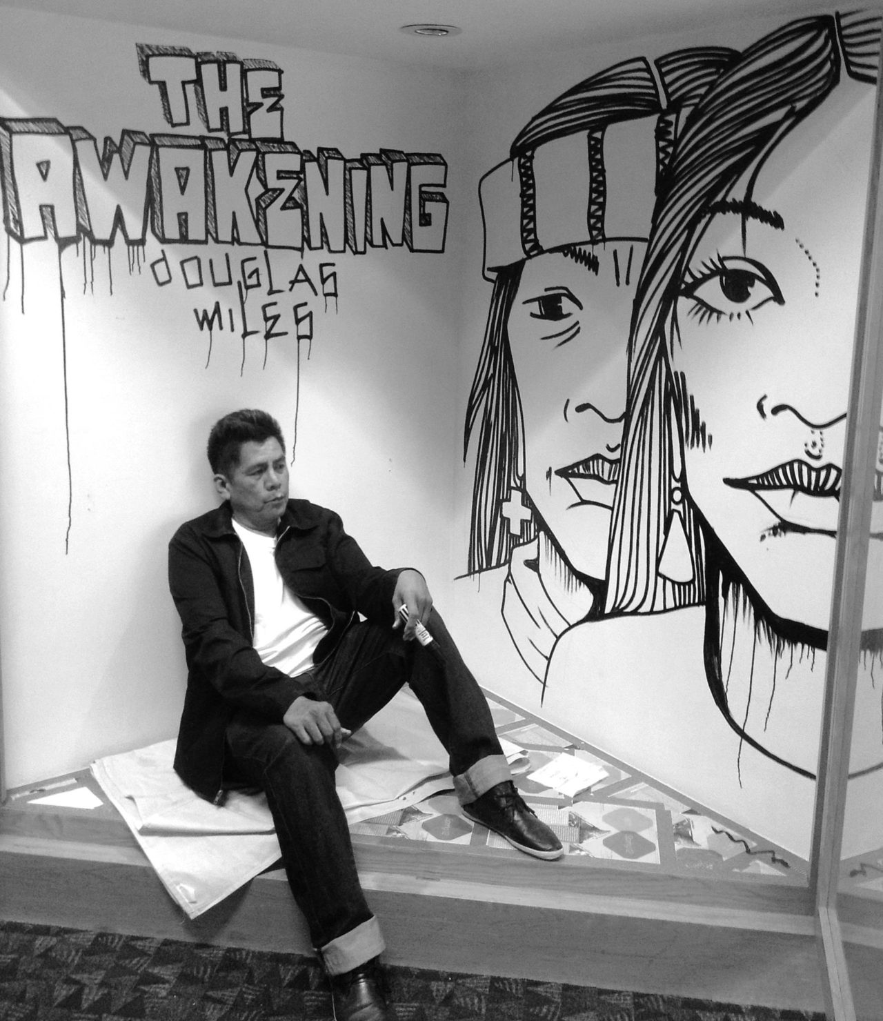 Douglas Miles at his opening for "The Awakening" exhibit opening